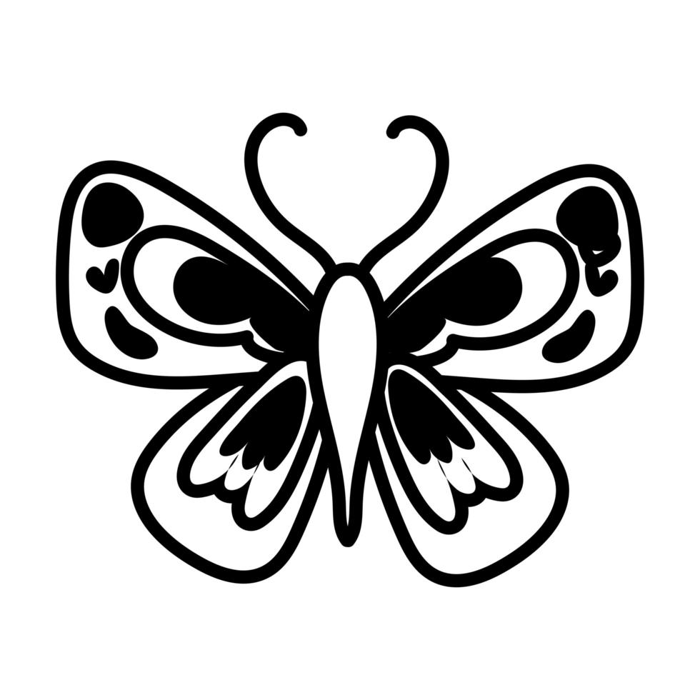 beautiful butterfly insect line style icon vector