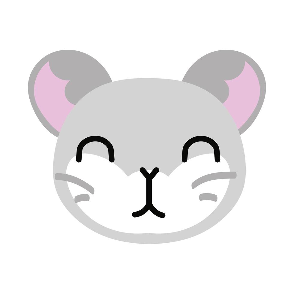 lindo estilo plano animal pequeño ratón vector