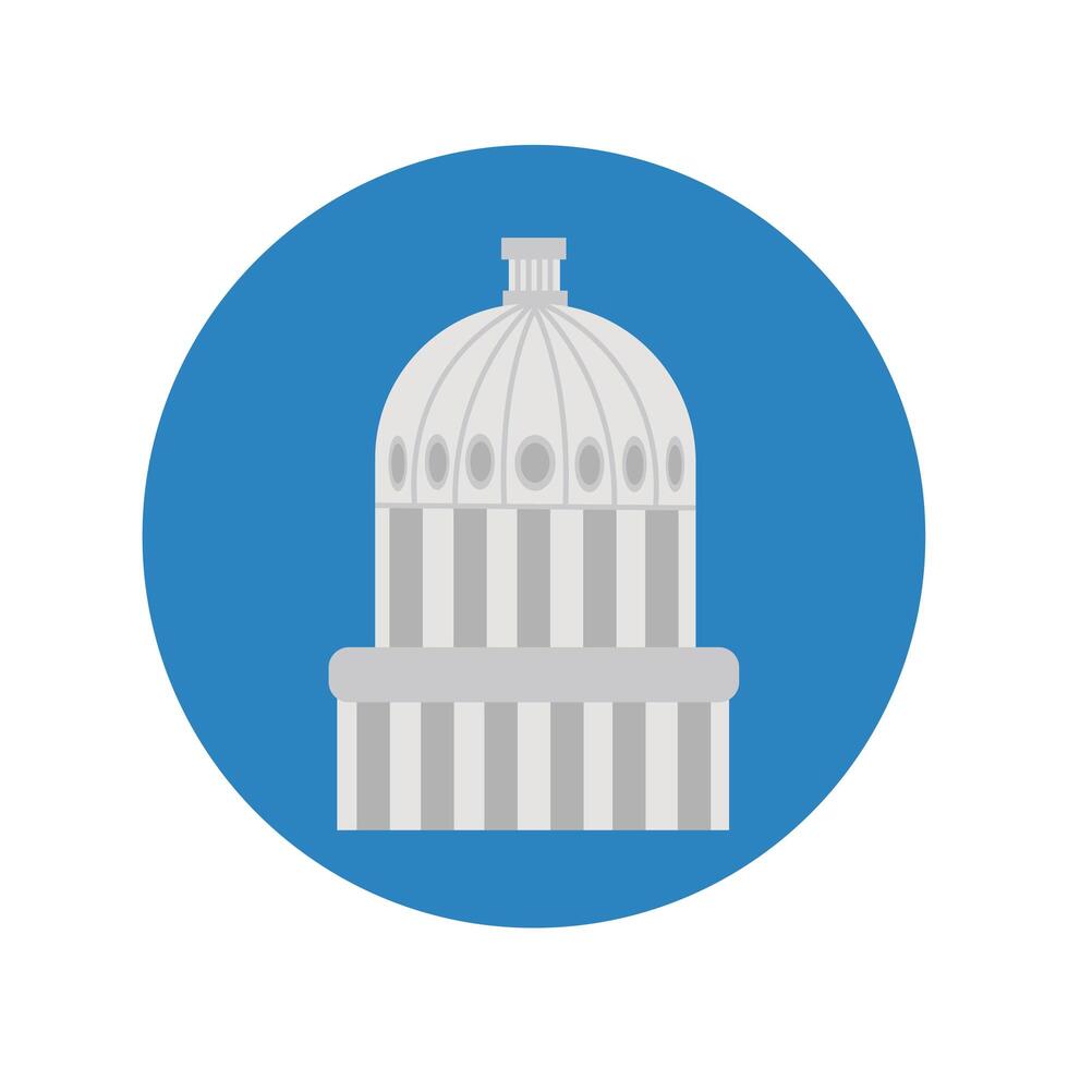 american parliament cupule block and flat style vector