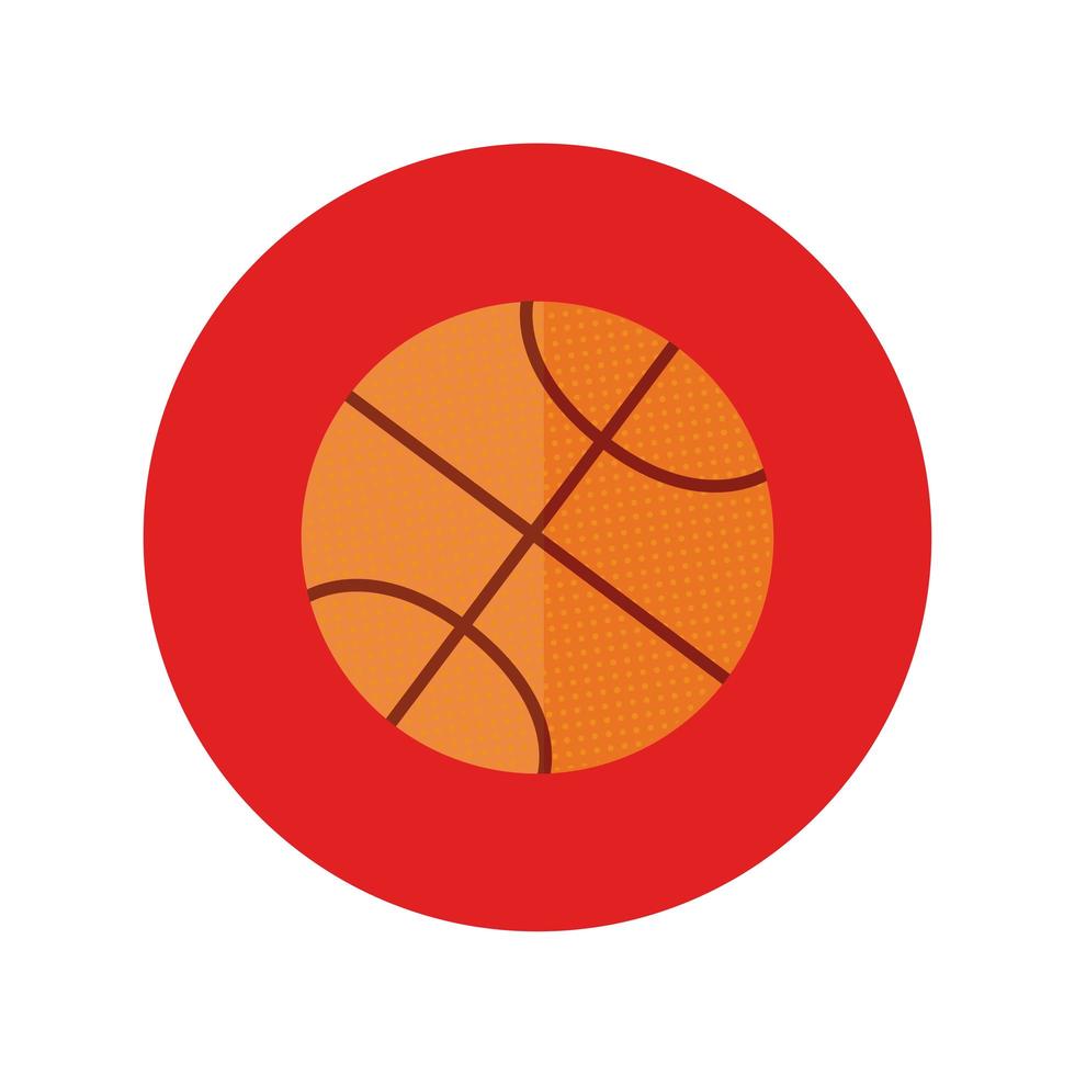 basketball balloon block and flat style vector