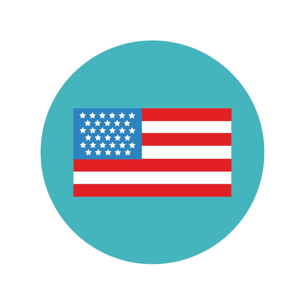 bloque de bandera de Estados Unidos y estilo plano vector