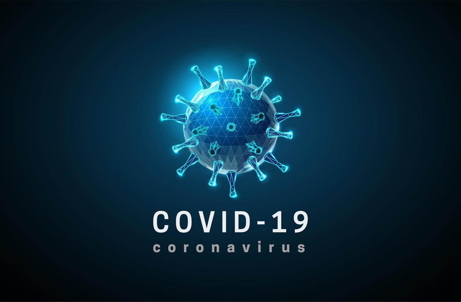 coronavirus covid19 virus diseño de estilo low poly vector