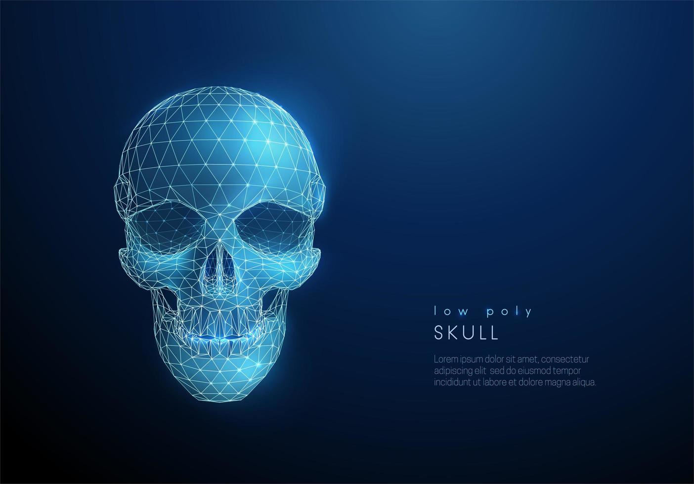 Abstract human skull Low poly style design vector