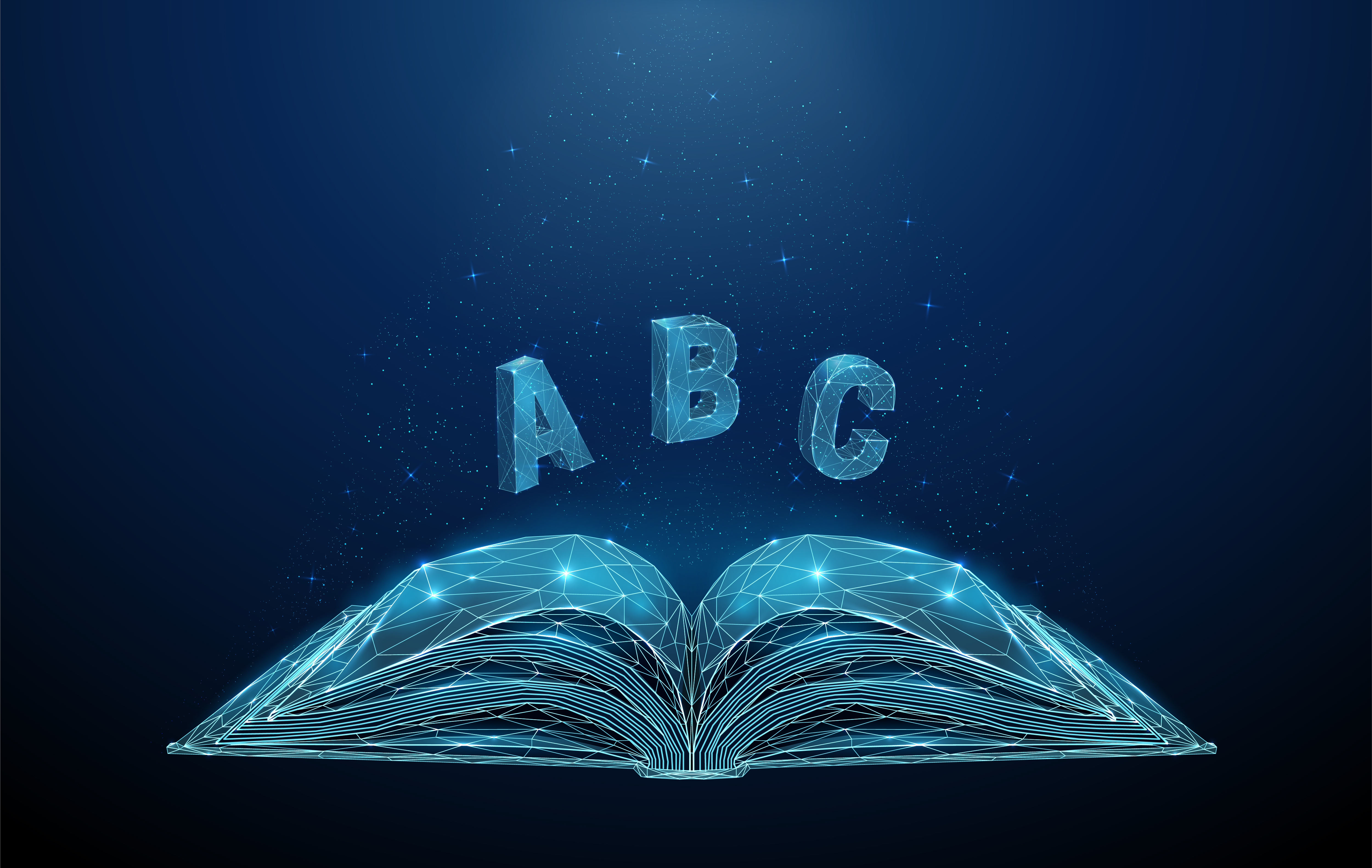 Open book, a sketch of a drawing of a book with flying letters. 2998089  Vector Art at Vecteezy