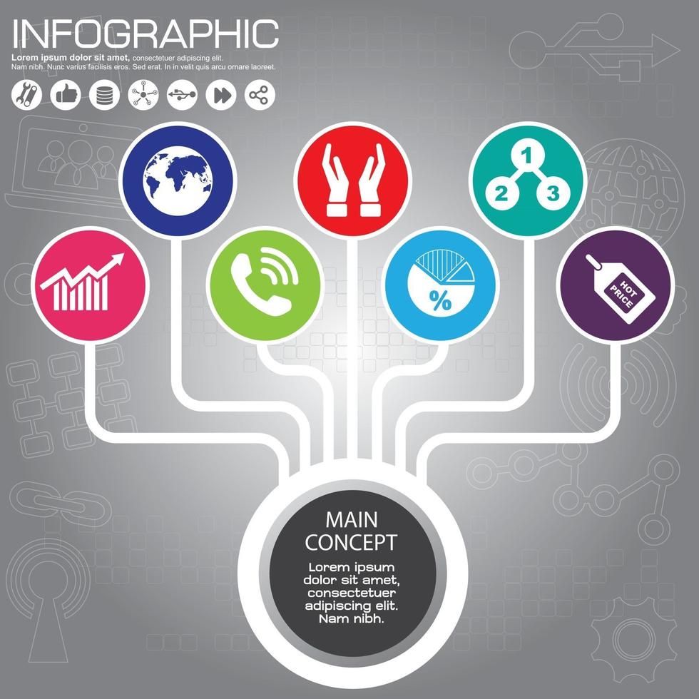 Vector infographic template for circular diagram graph presentation chart business concept