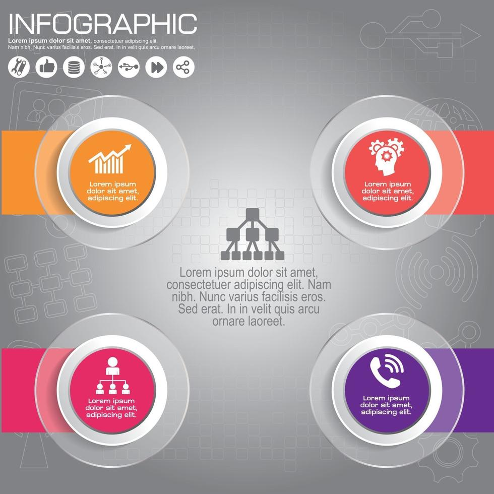 Vector infographic template for circular diagram graph presentation chart business concept