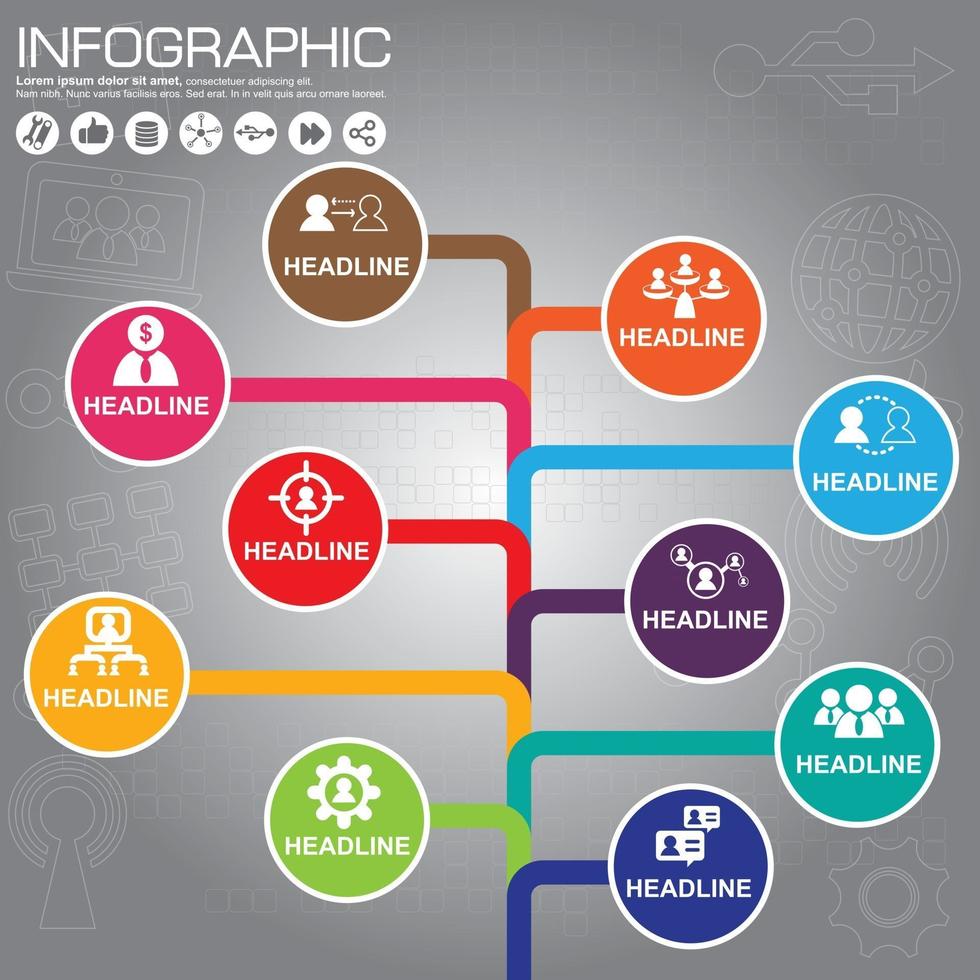 Vector infographic template for circular diagram graph presentation chart business concept