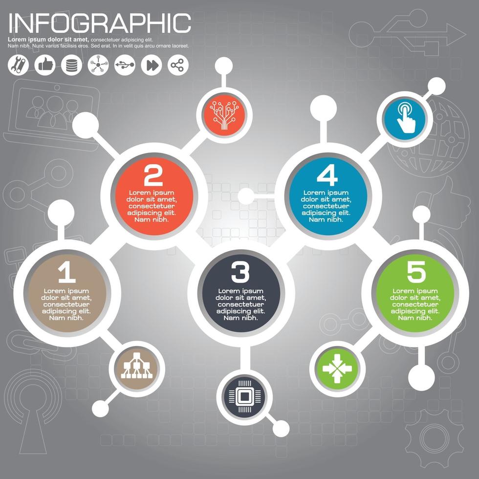 Plantilla de infografía vectorial para el concepto de negocio de gráfico de presentación de gráfico circular vector