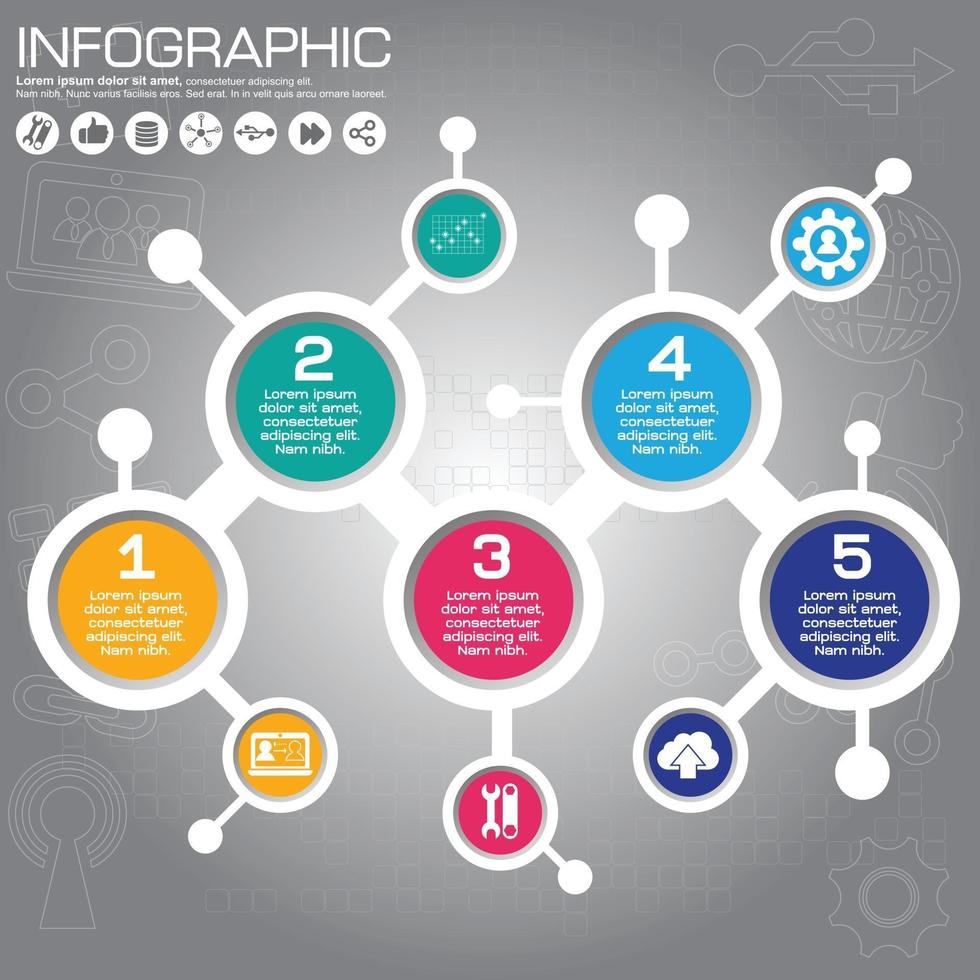 Vector infographic template for circular diagram graph presentation chart business concept