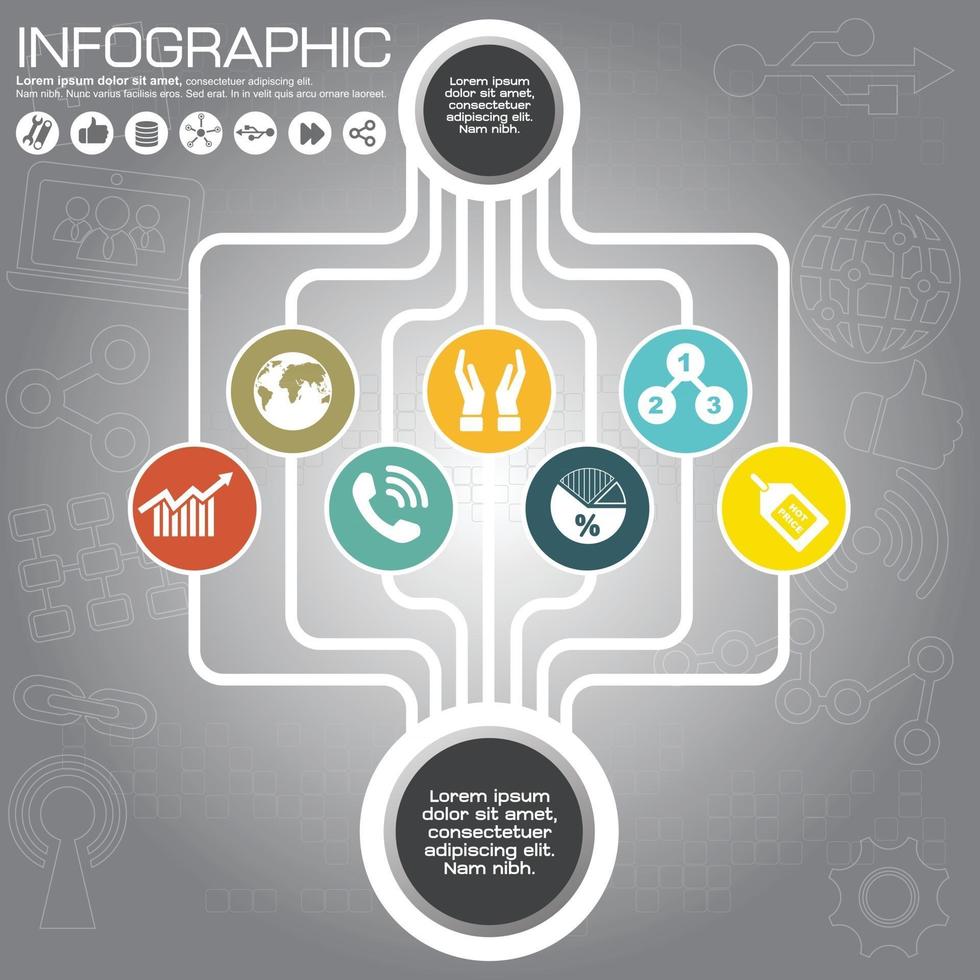 Plantilla de infografía vectorial para el concepto de negocio de gráfico de presentación de gráfico circular vector