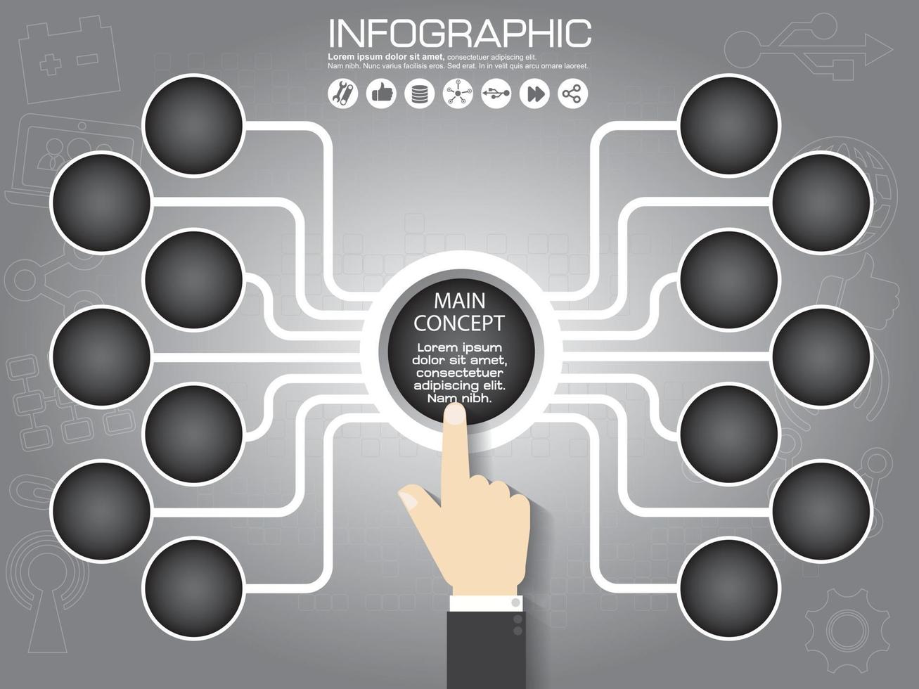 Vector infographic template for circular diagram graph presentation chart business concept