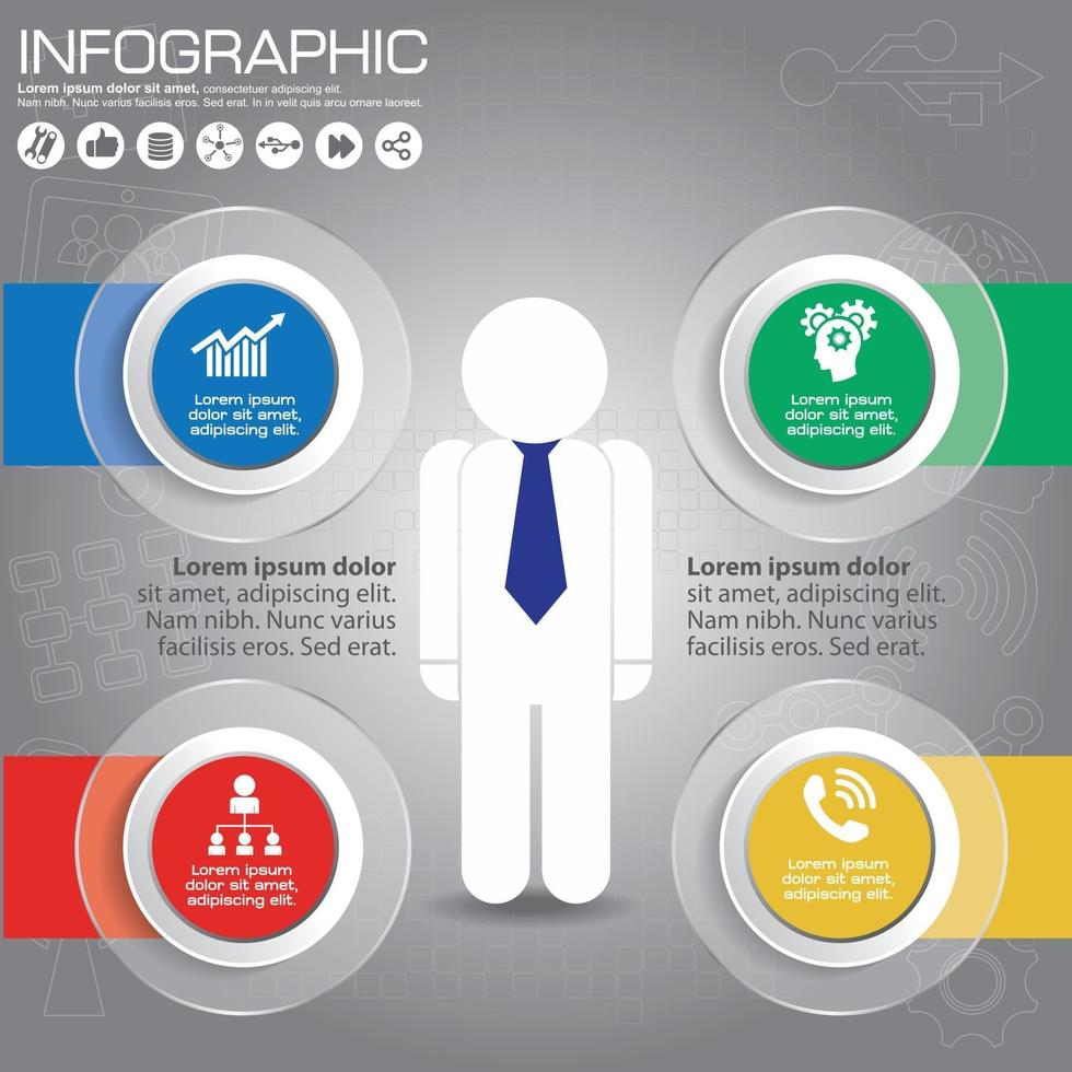 Vector infographic template for circular diagram graph presentation chart business concept