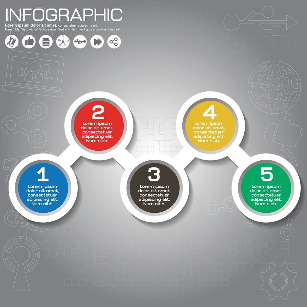 Vector infographic template for circular diagram graph presentation chart business concept