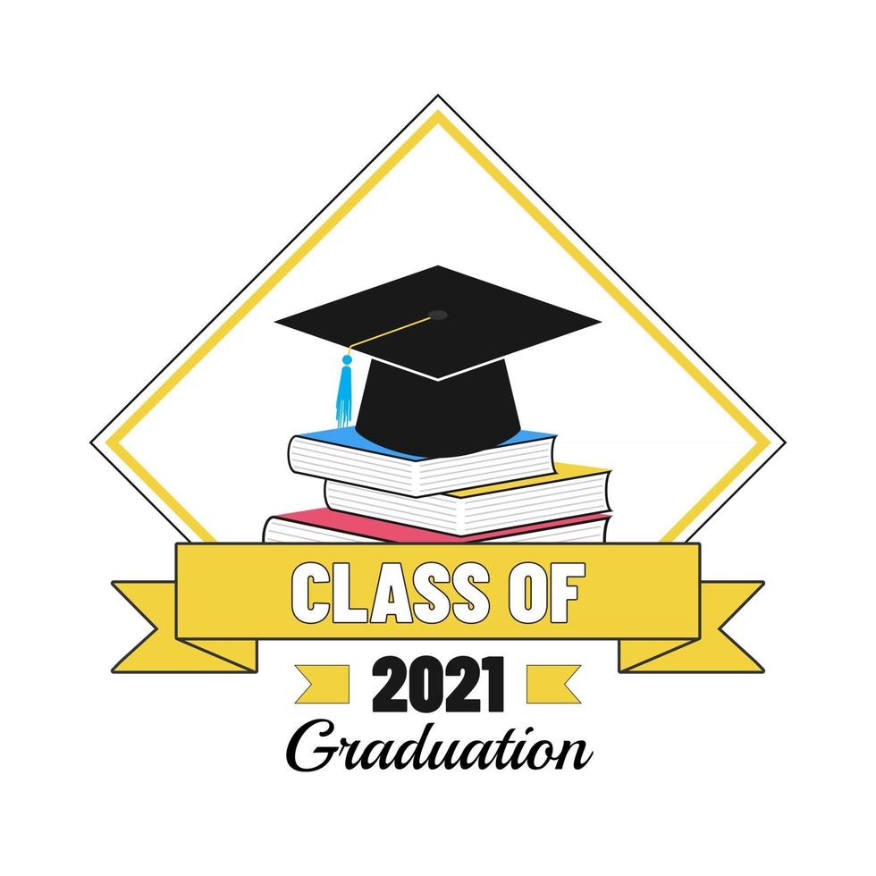 clase de 2021 logo de graduación vector