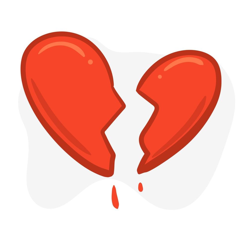 a broken heart in half Halves of the heart vector