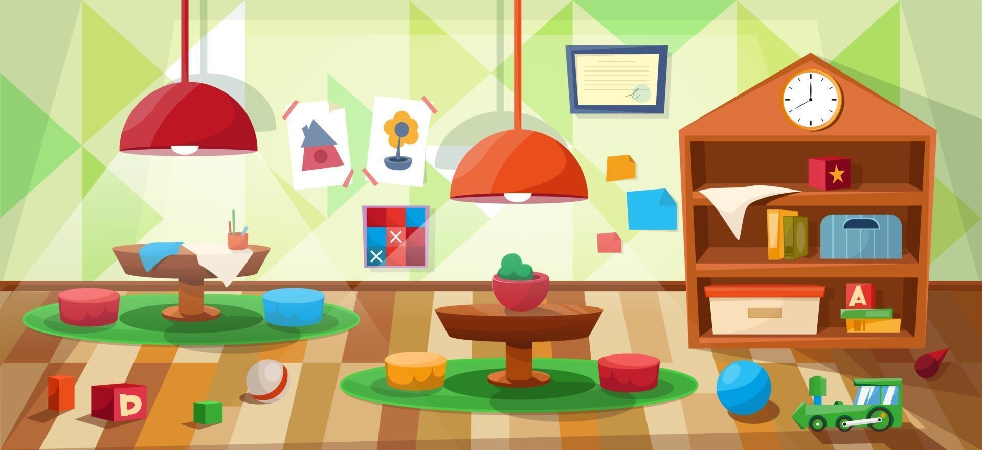 Kindergarten class without children vector interior