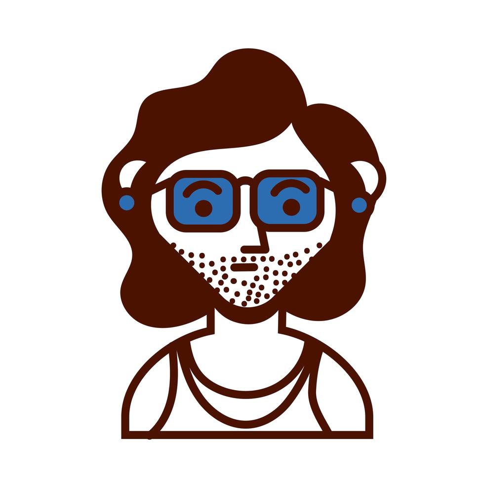 young man with sunglasses avatar character vector