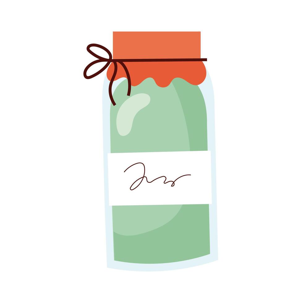 kitchen mason jar preserve utensil hand draw style vector