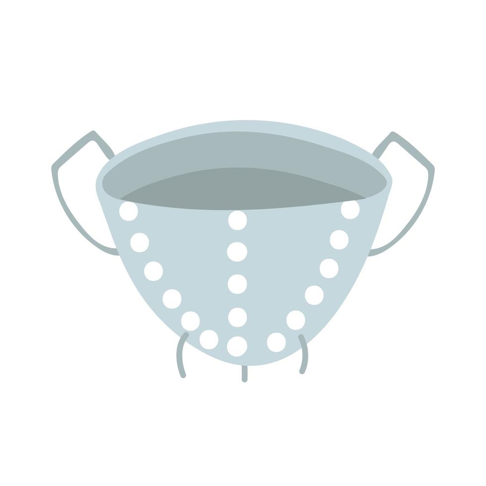 kitchen fry strainer utensil hand draw style vector