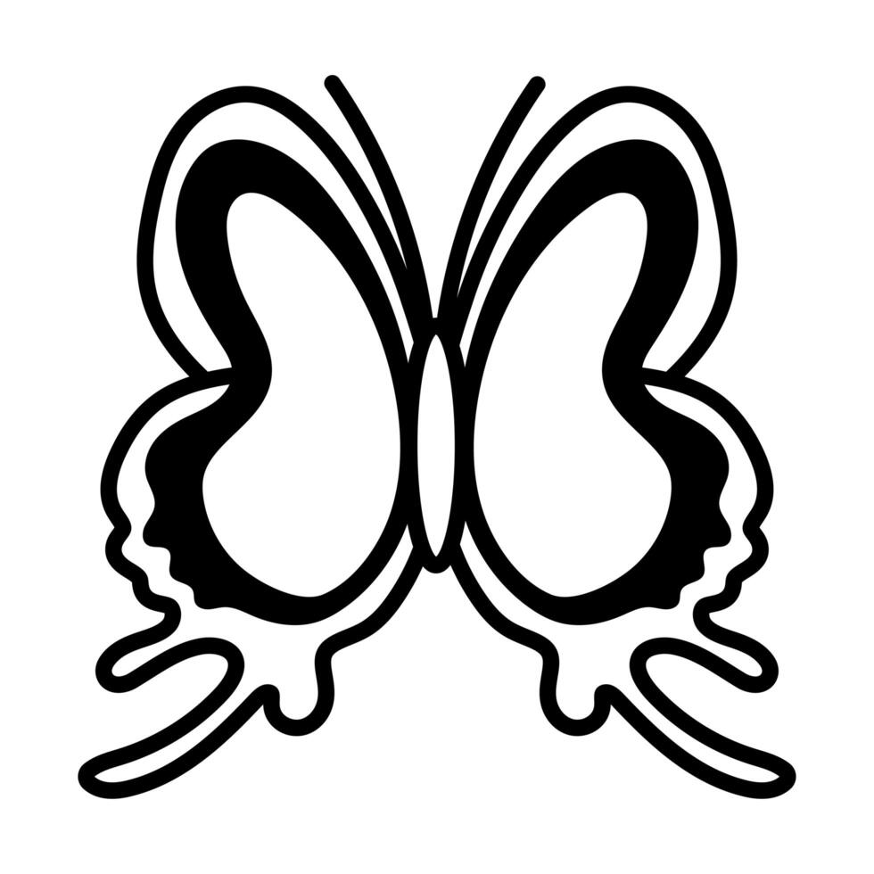 beautiful butterfly insect line style icon vector