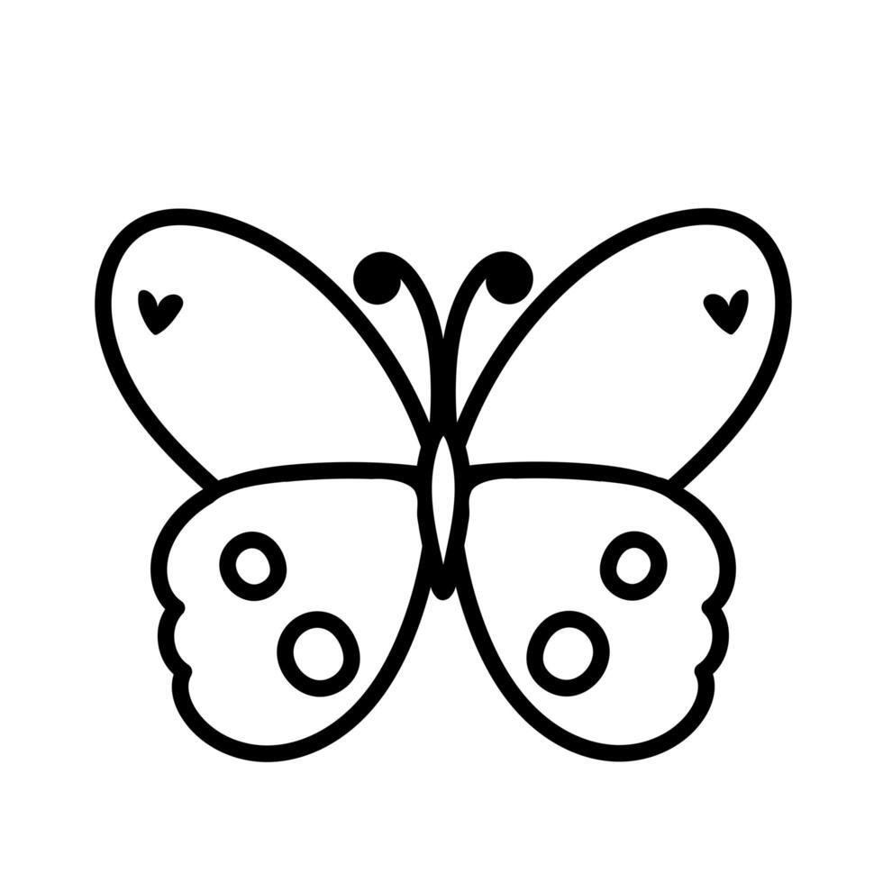 beautiful butterfly insect line style icon vector