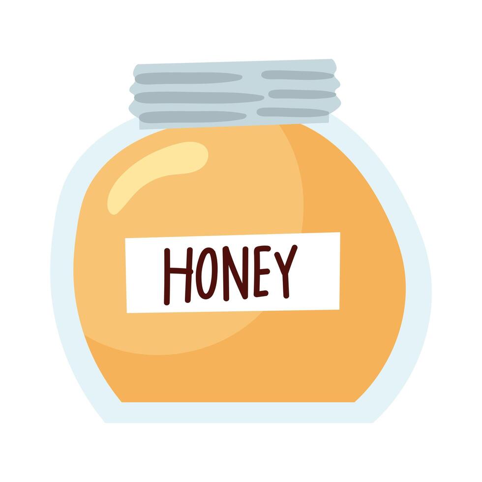 kitchen honey pot utensil hand draw style vector