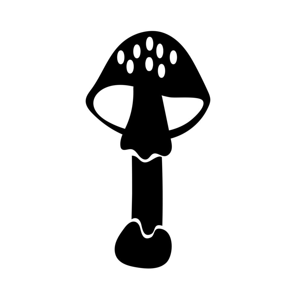 fungus plant silhouette style icon vector