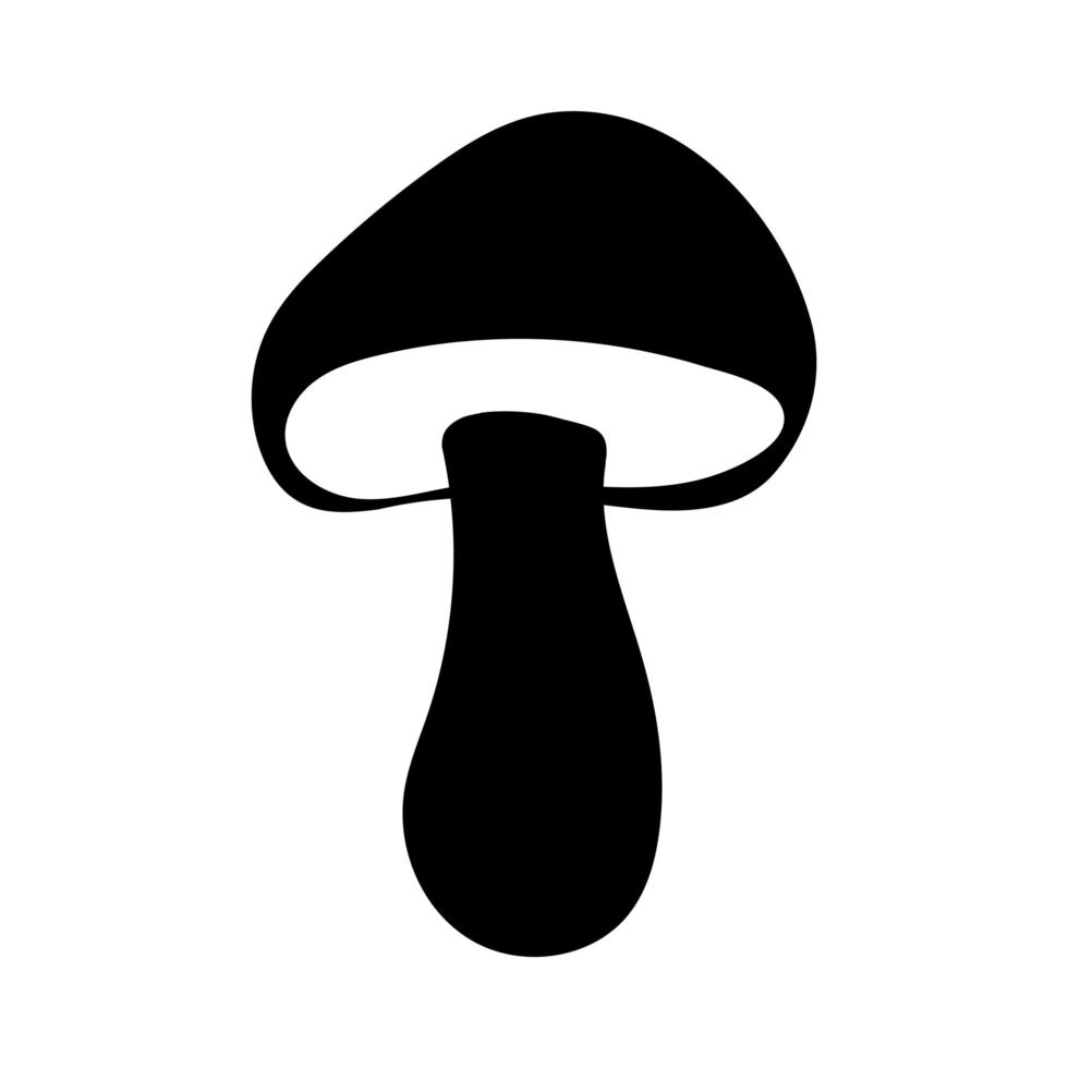 icono de estilo de silueta de planta de hongo vector