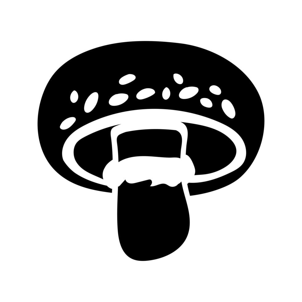 fungus plant boletus satanas silhouette style icon vector