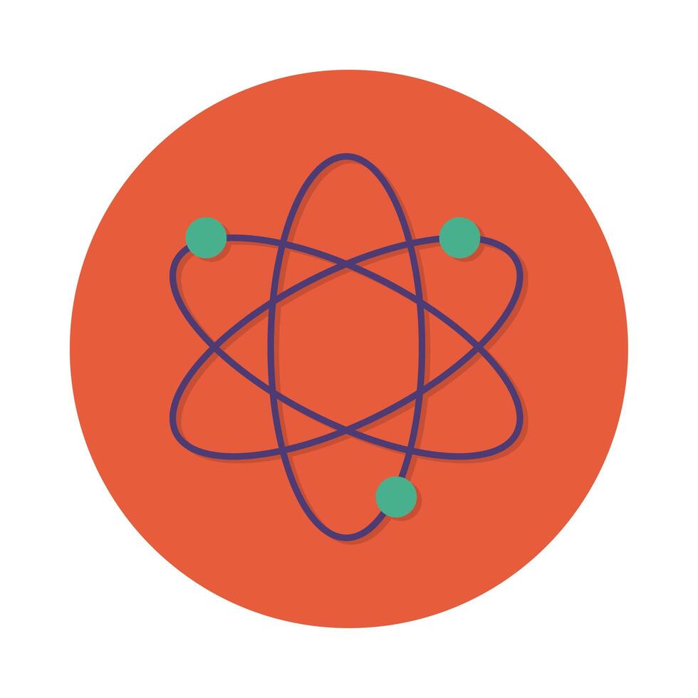 atom molecule science block and flat style vector