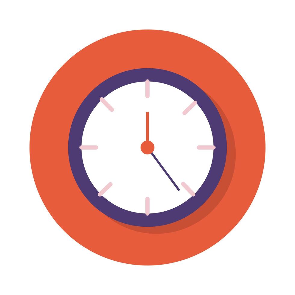 time clock block and flat style vector