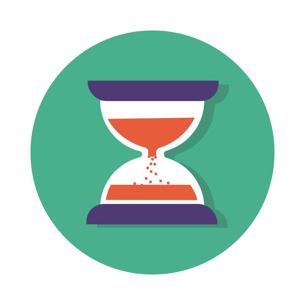 hourglass time block and flat style vector