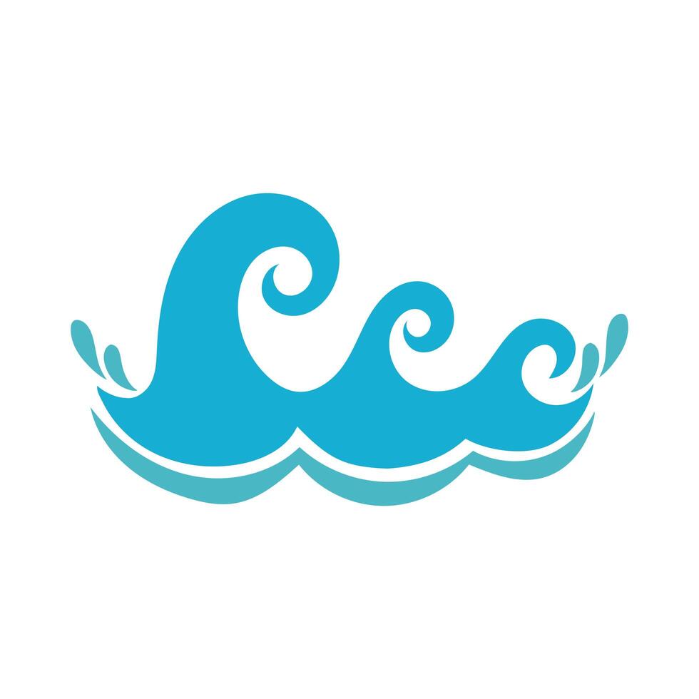 water waves ocean flat style icon vector