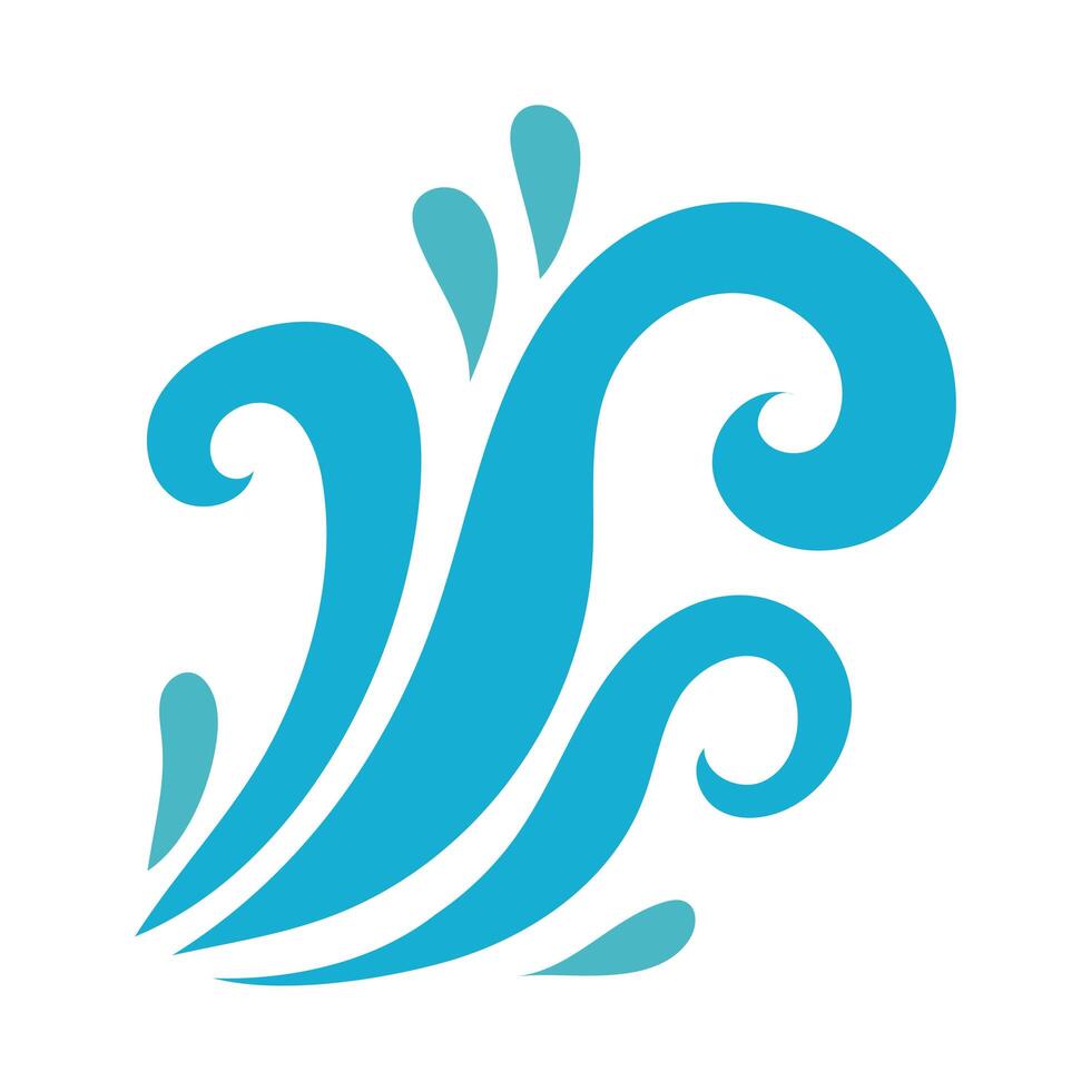water waves ocean flat style icon vector