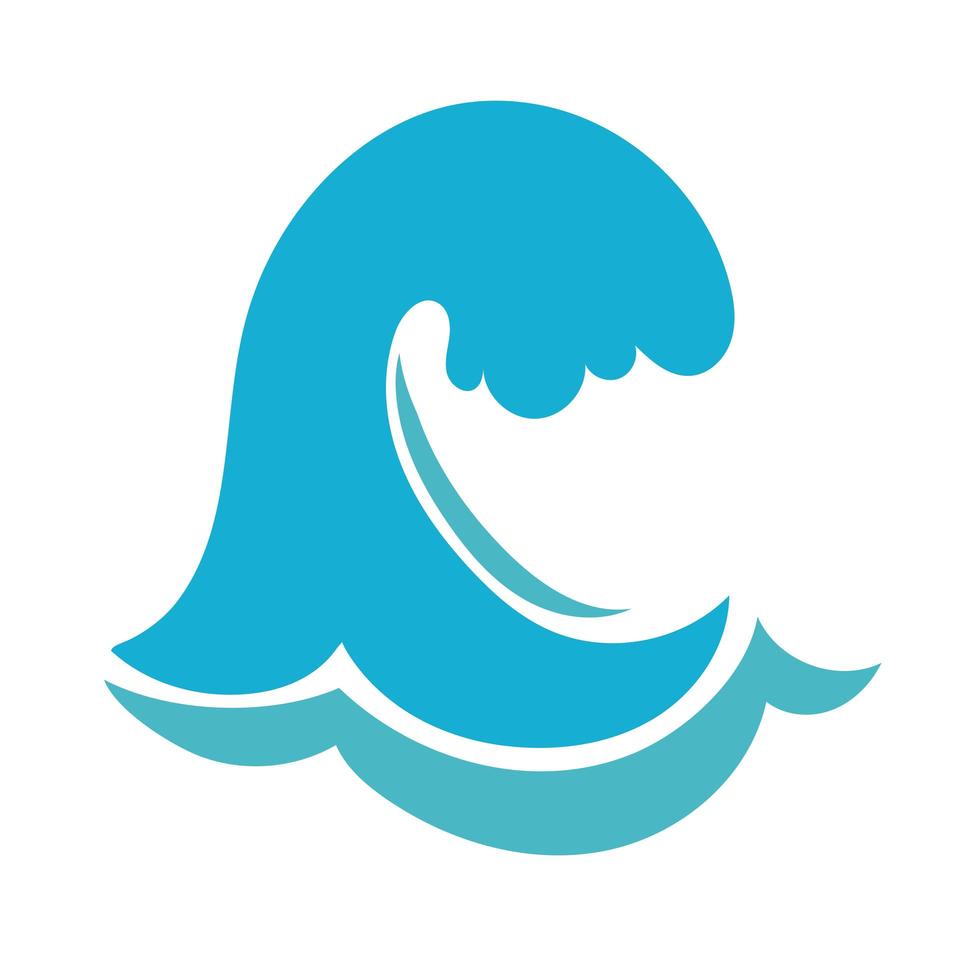 water wave ocean flat style icon vector
