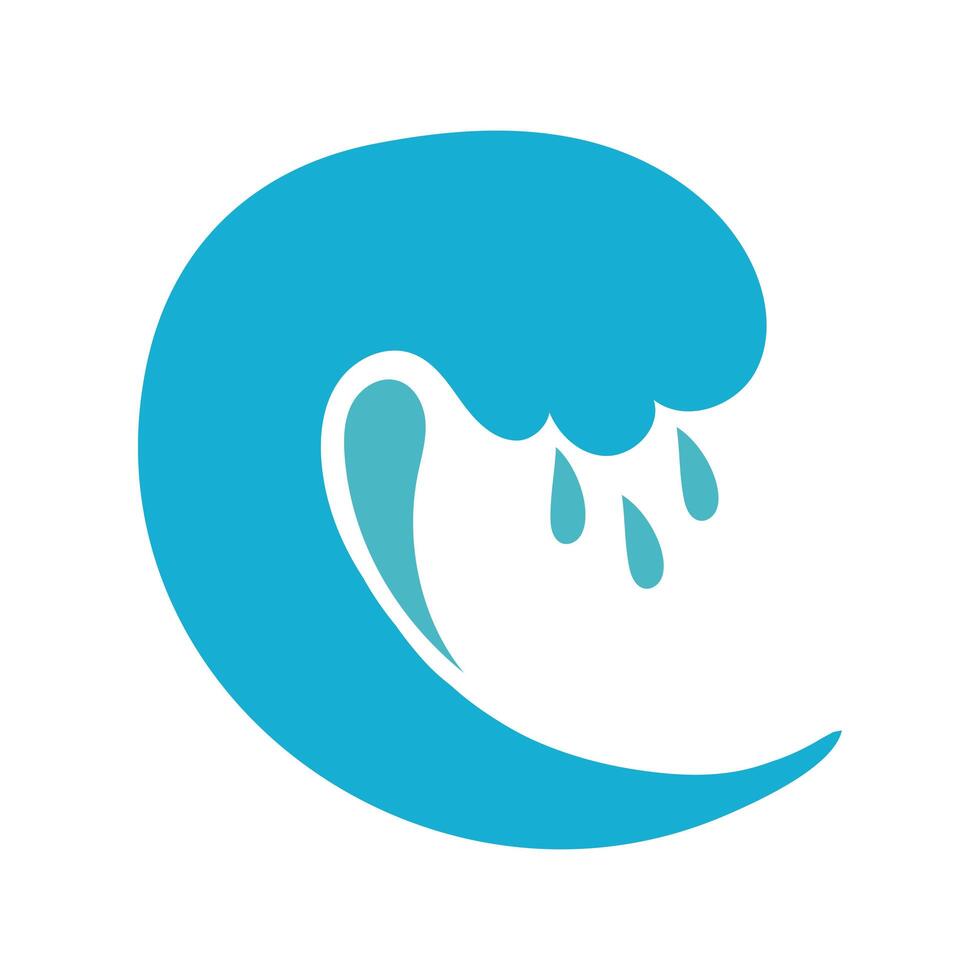 water wave ocean flat style icon vector