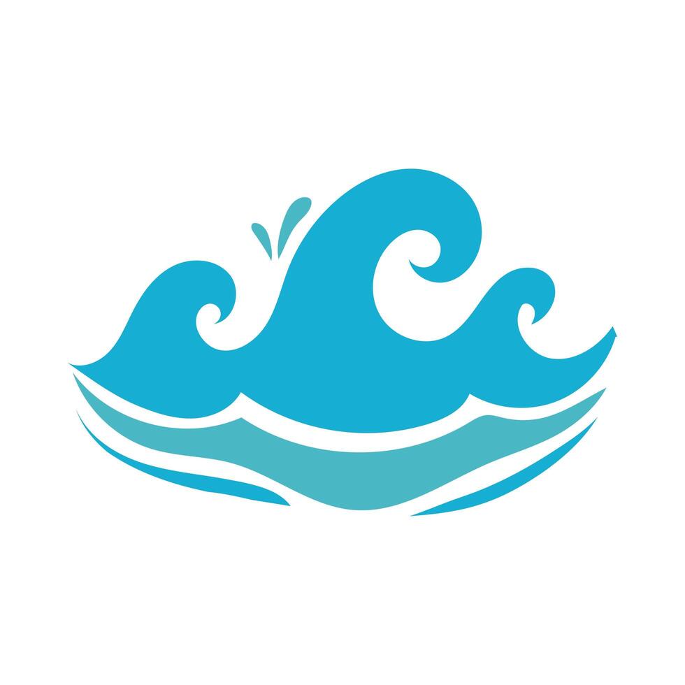 water waves ocean flat style icon vector