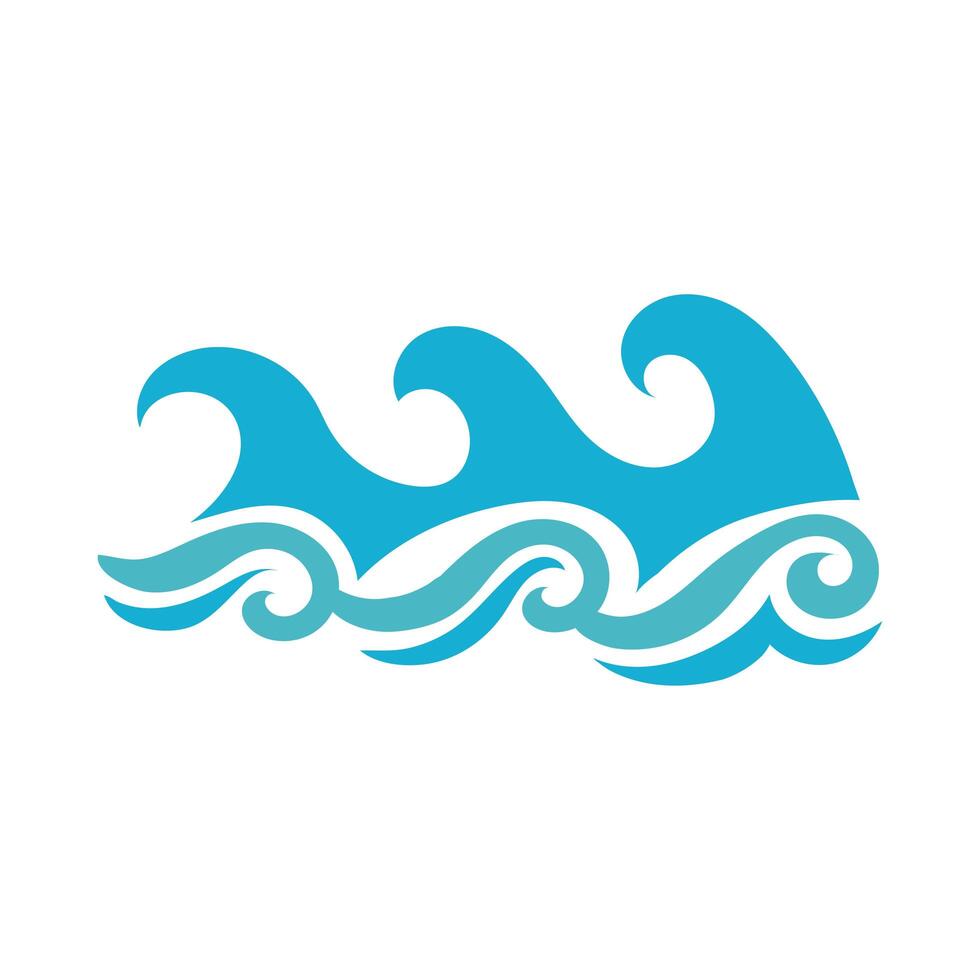 water wave ocean flat style icon vector