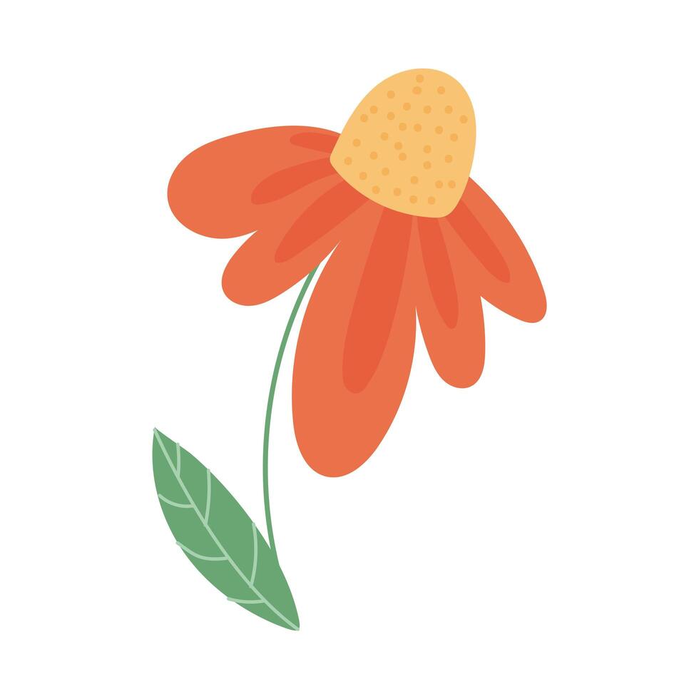 estilo de dibujo a mano de planta de flor vector