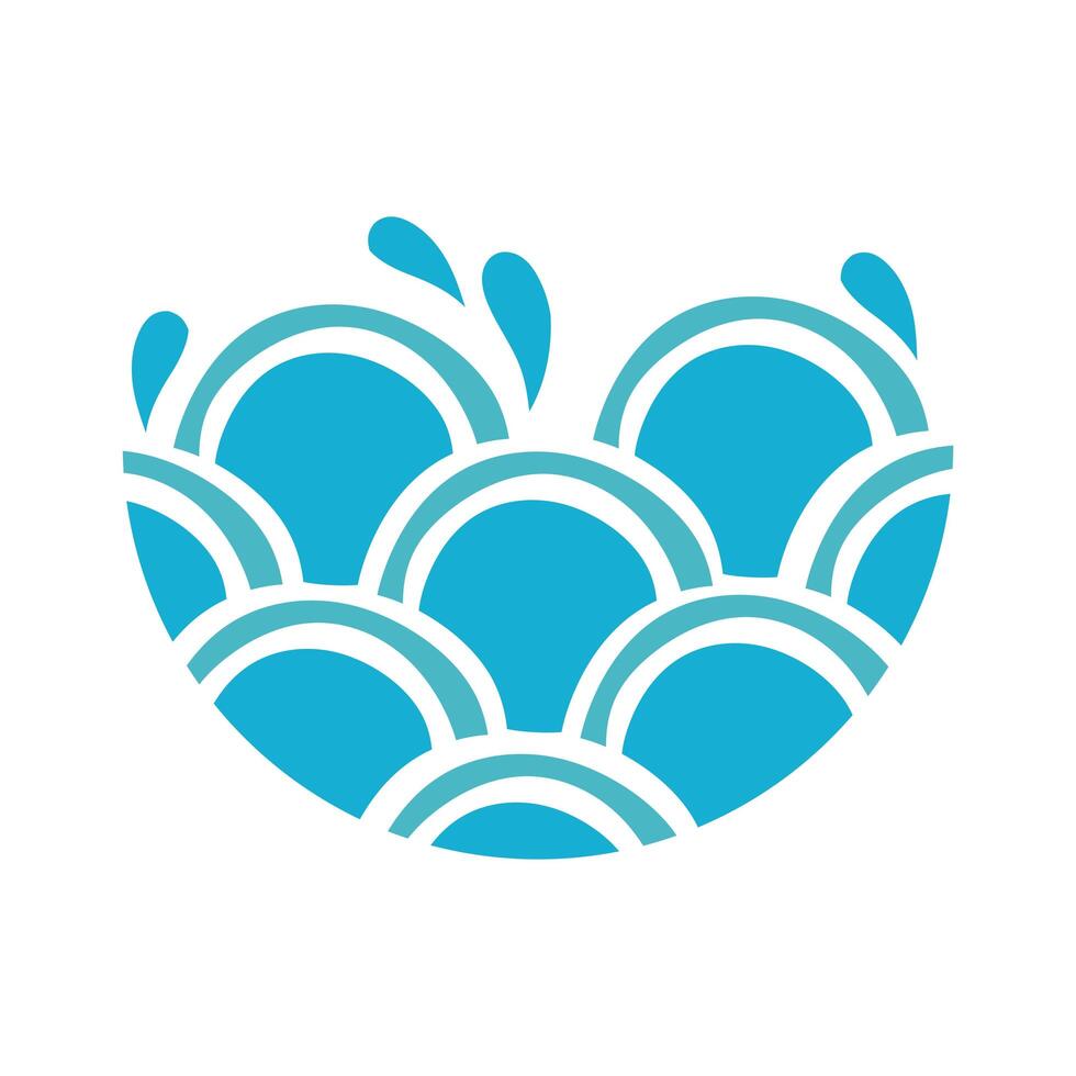 ocean water flat style icon vector
