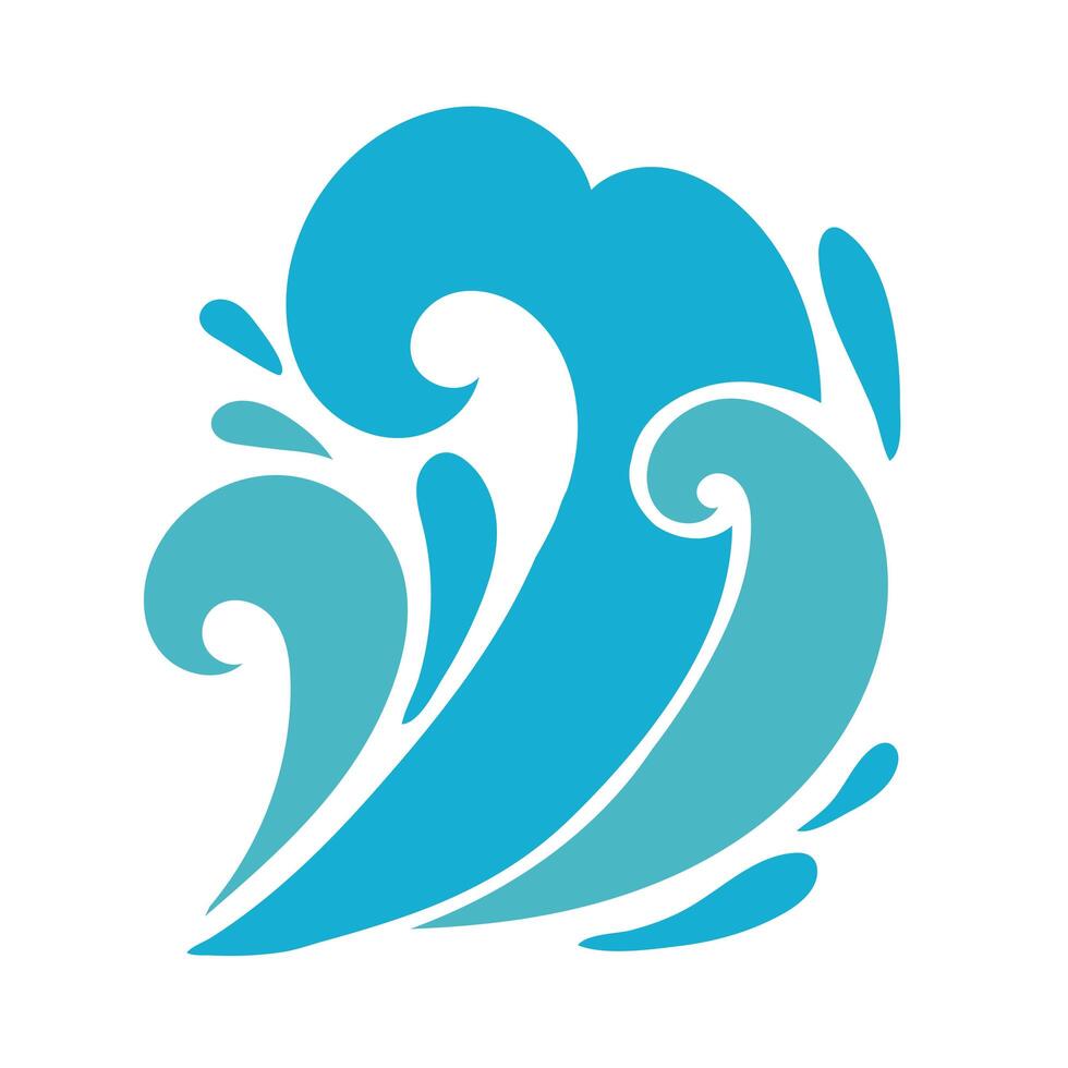 water waves ocean flat style icon vector