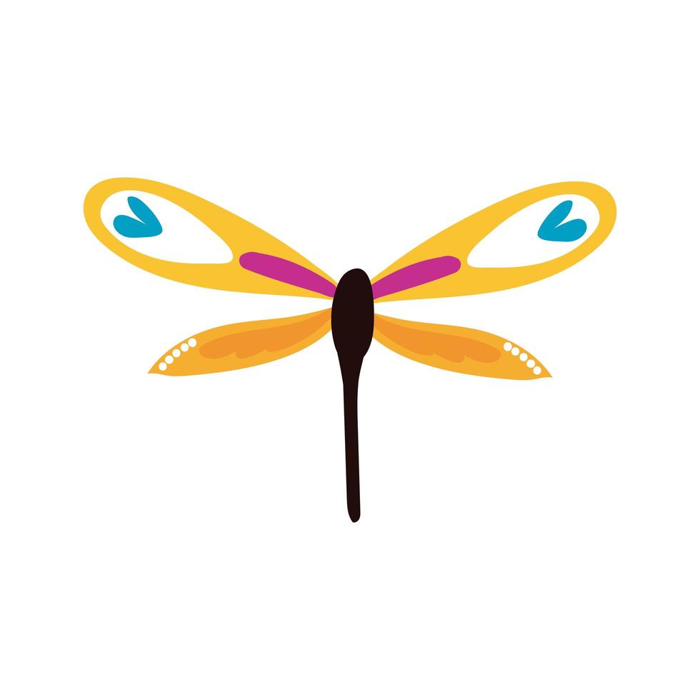 dragon fly insect line style icon vector