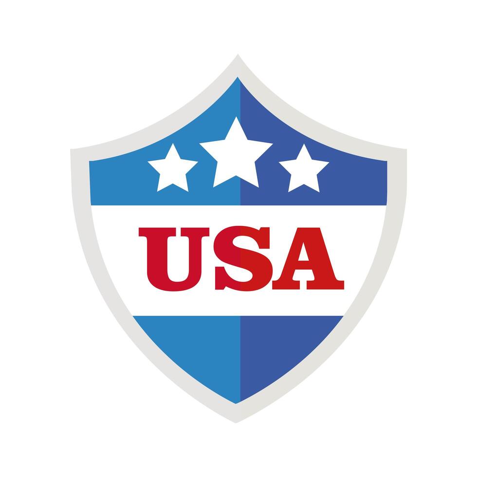 usa shield flat detailed style vector