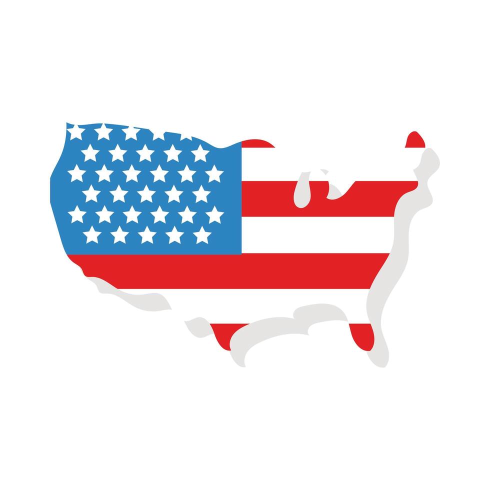 usa map with flag flat detailed style vector