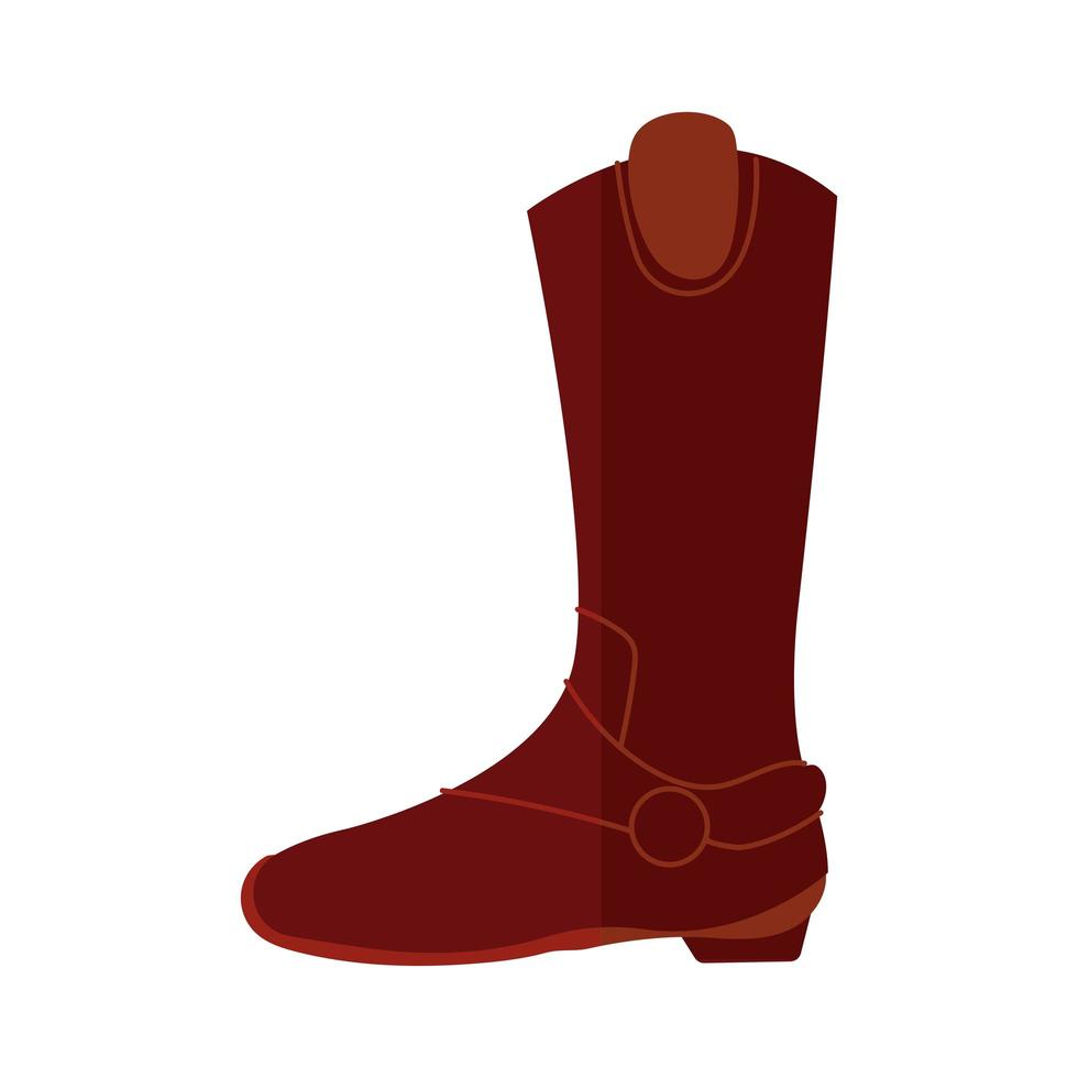 cowboy boot flat detailed style vector