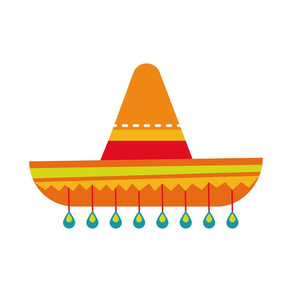 mexican culture hat hand draw style icon vector