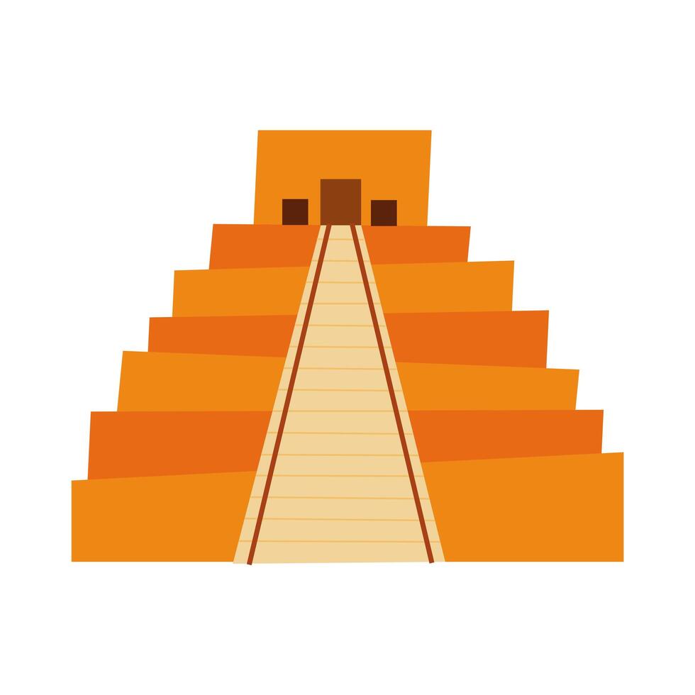 mexican pyramid culture hand draw style icon vector