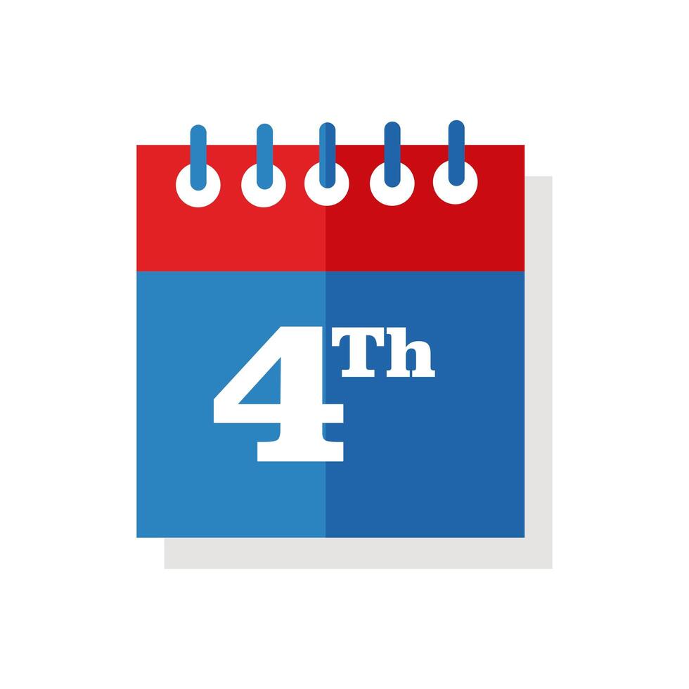 calendar with fourth flat detailed style vector