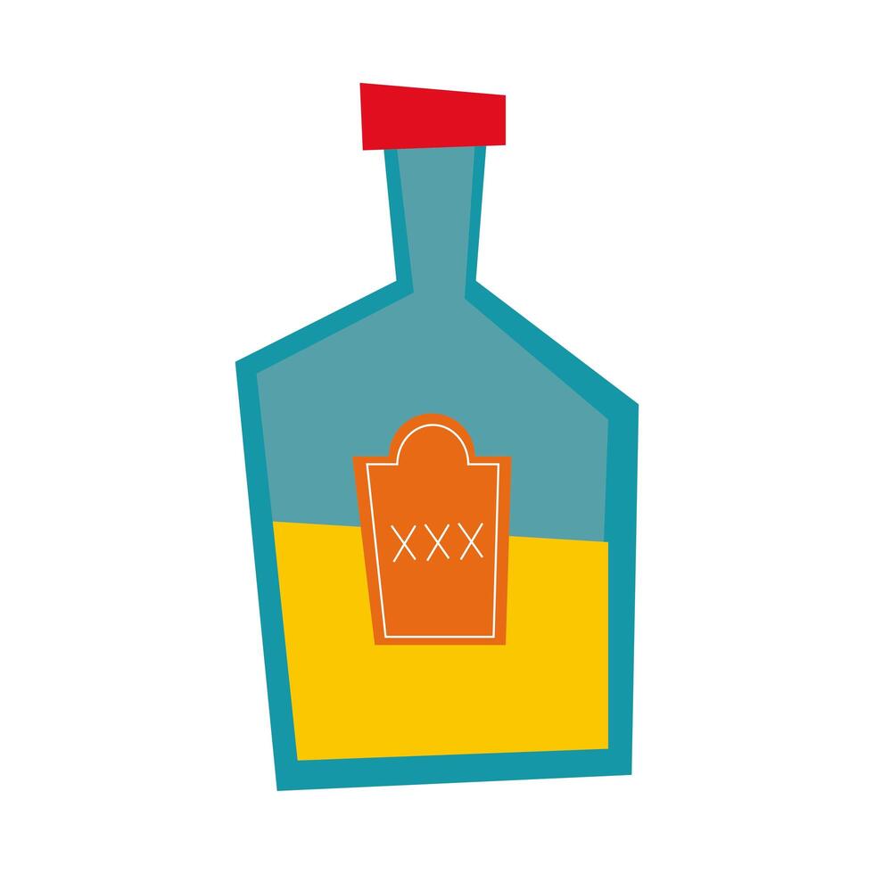 mexican tequila bottle hand draw style icon vector