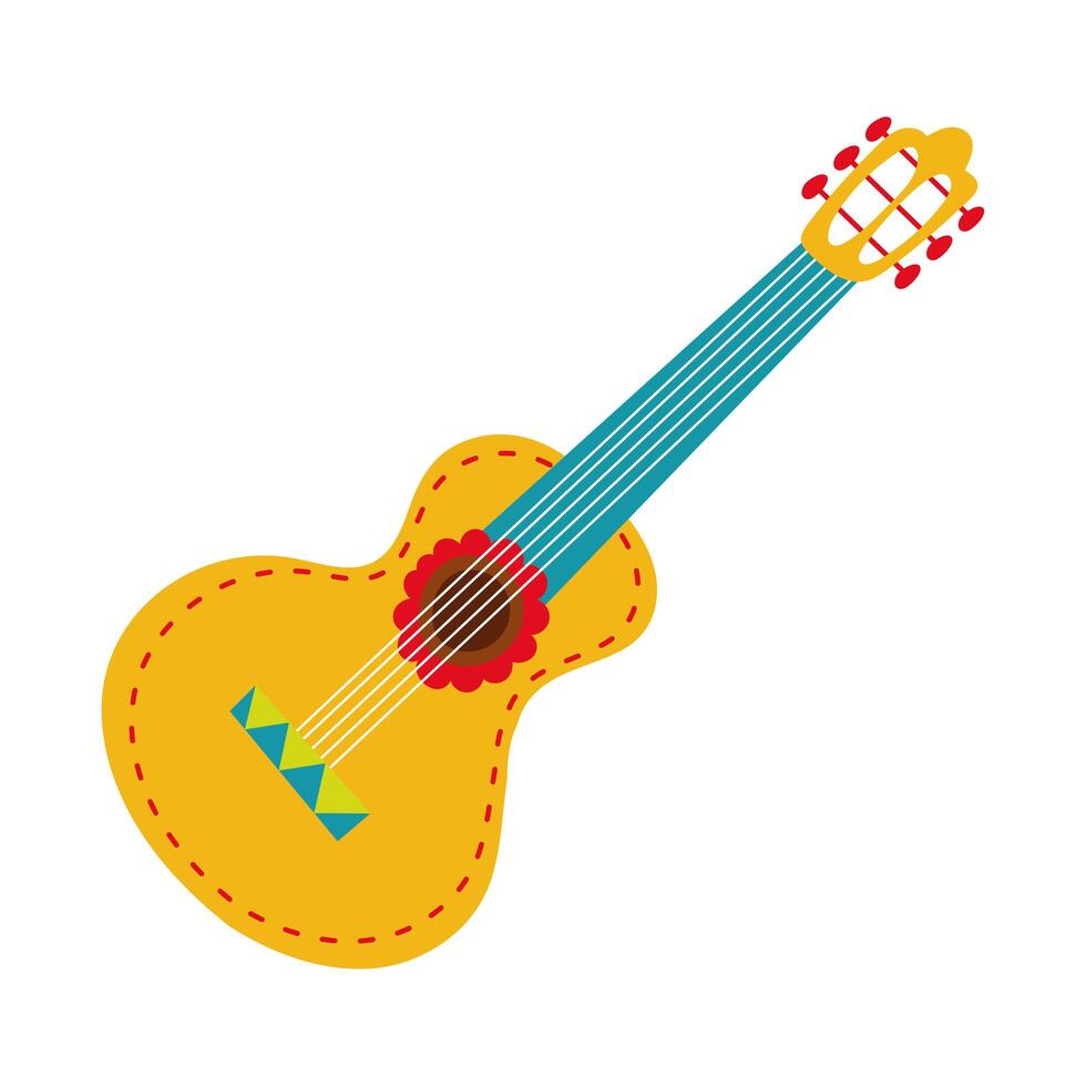 guitar musical instrument hand draw style icon vector